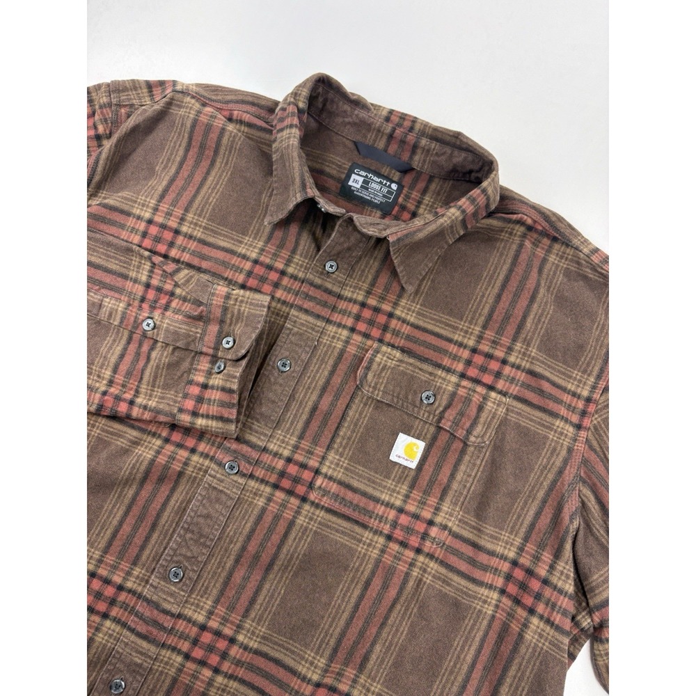 Carhartt Shirt Loose Fit Plaid Flannel Long Sleeve Button TW4451-M Men's 3XL